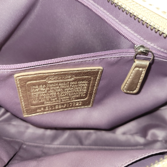 Coach gold purse good condition about 13 inches long and 7 inches tall - Picture 3 of 9